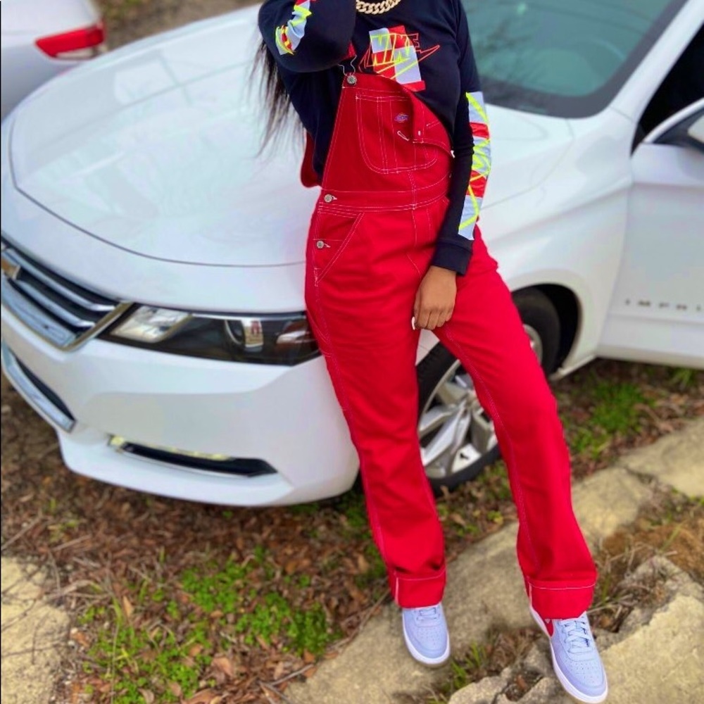Straight fitted Dickies all red overalls